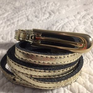 Express genuine gold leather belt